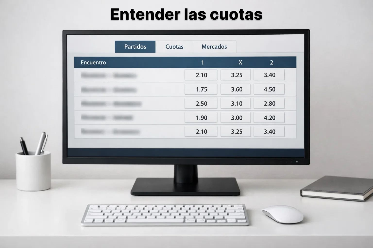 Pantalla de ordenador mostrando interfaz de plataforma de apuestas deportivas